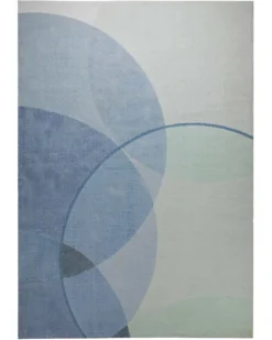 Spring Jacquard Teppich Baumwolle Kreise blau mint 160x230 cm