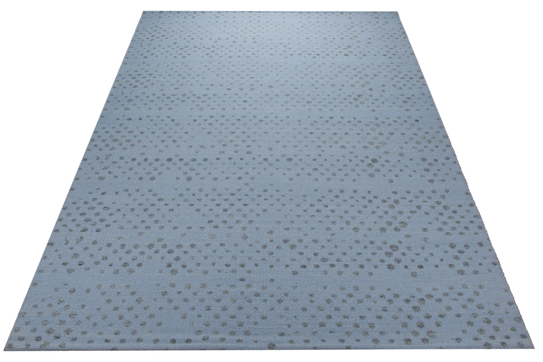 Spring Jacquard Teppich Baumwolle Punktstruktur hellblau 160x230 cm