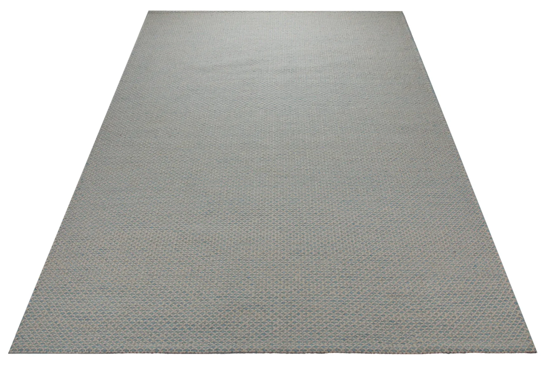 Summer Handwebteppich Wolle hellblau natur 160x230 cm