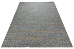 Summer Handwebteppich Wolle meliert blau natur 160x230 cm
