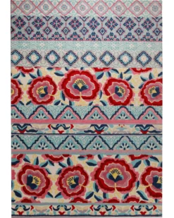 Suzani-Streifen in Pastell - Handtuft Wolle 160 x 230 cm