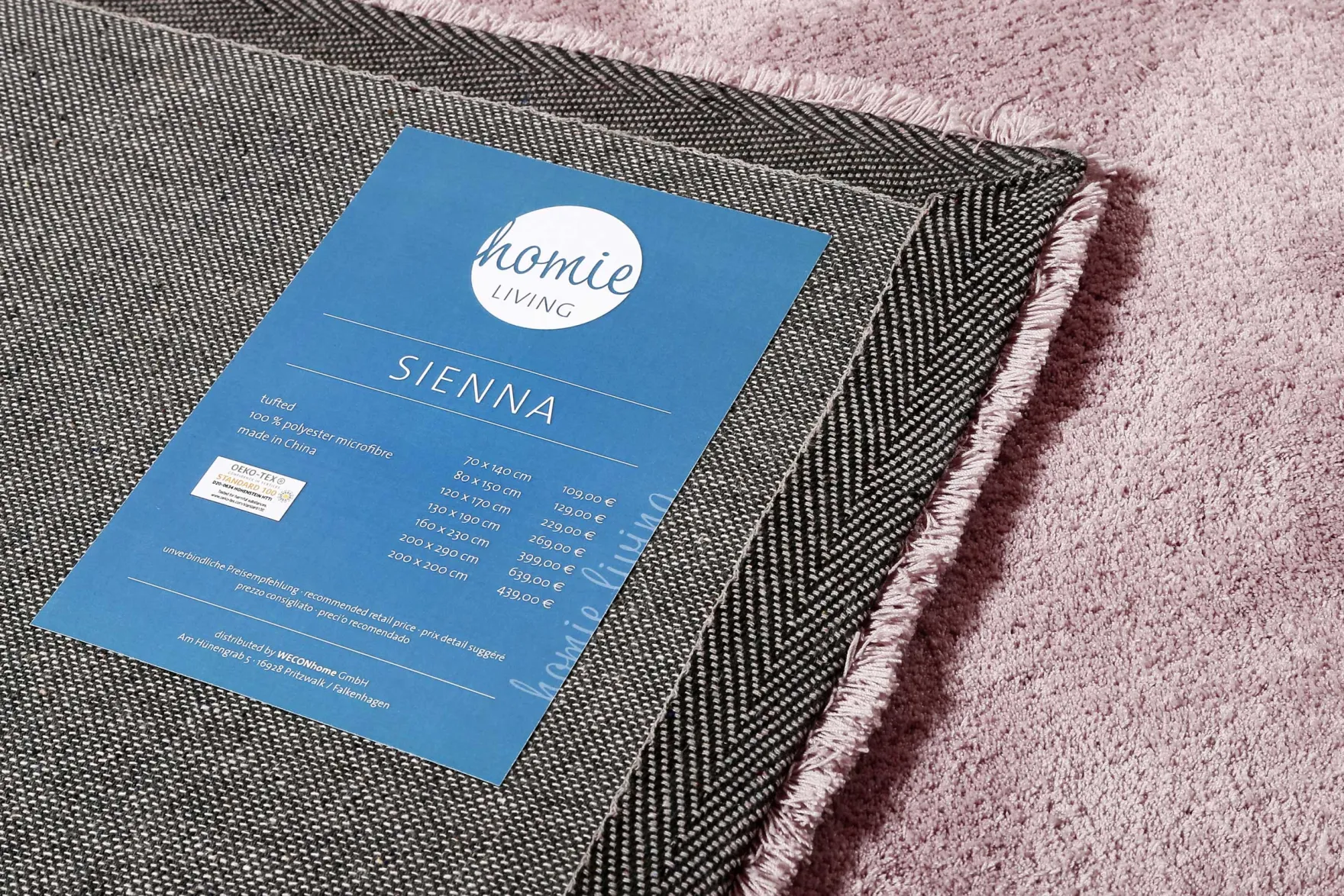 Teppich Altrosa Hochflor "Sienna" Homie Living