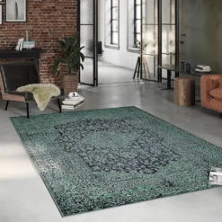 Teppich Anthrazit Grün Vintage "2nd Avenue" WECONhome