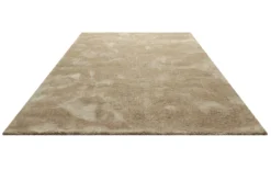 Teppich Beige Braun meliert Hochflor