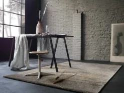 Teppich Beige Braun meliert Kurzflor 