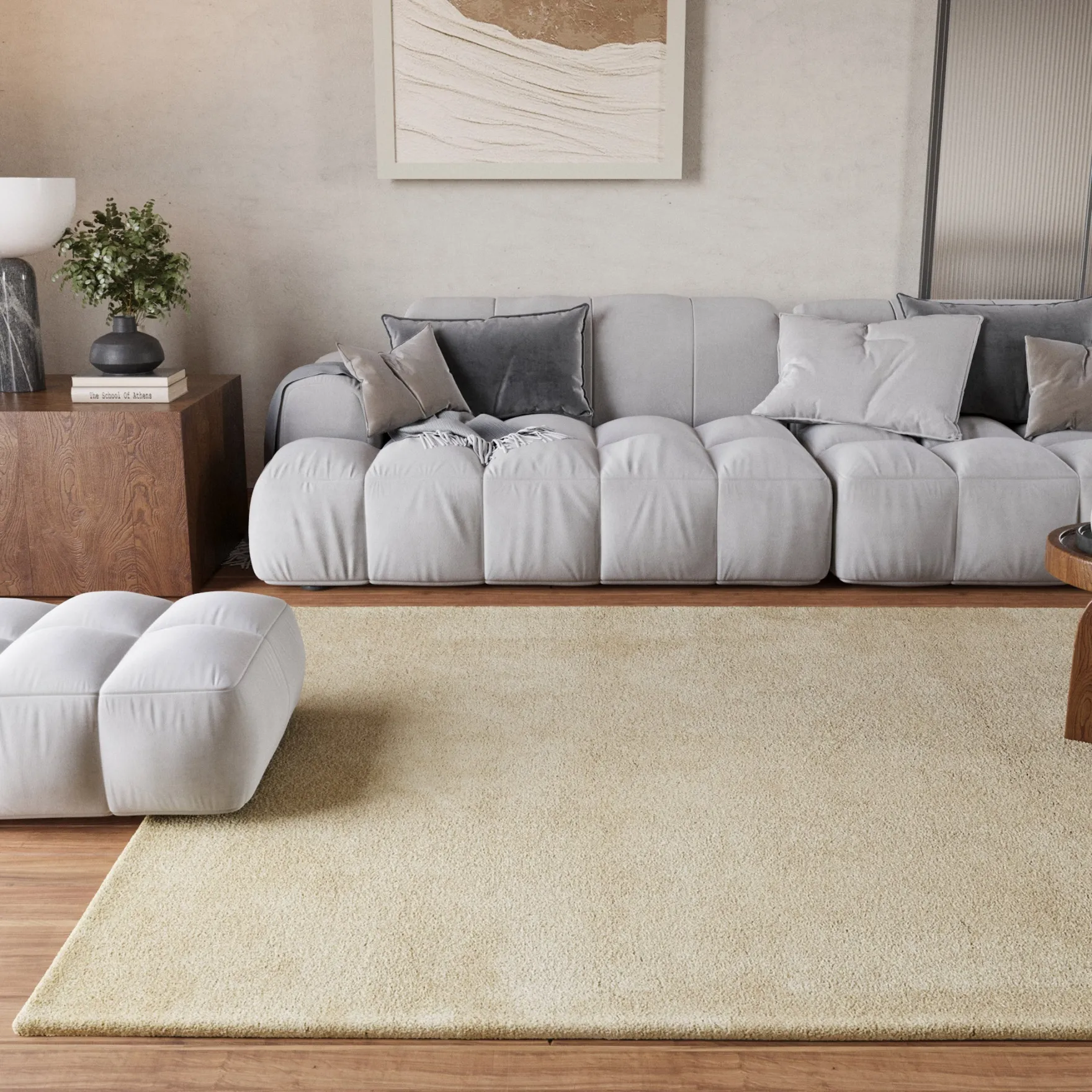 Teppich Beige Hochflor "Pisa" Homie Living