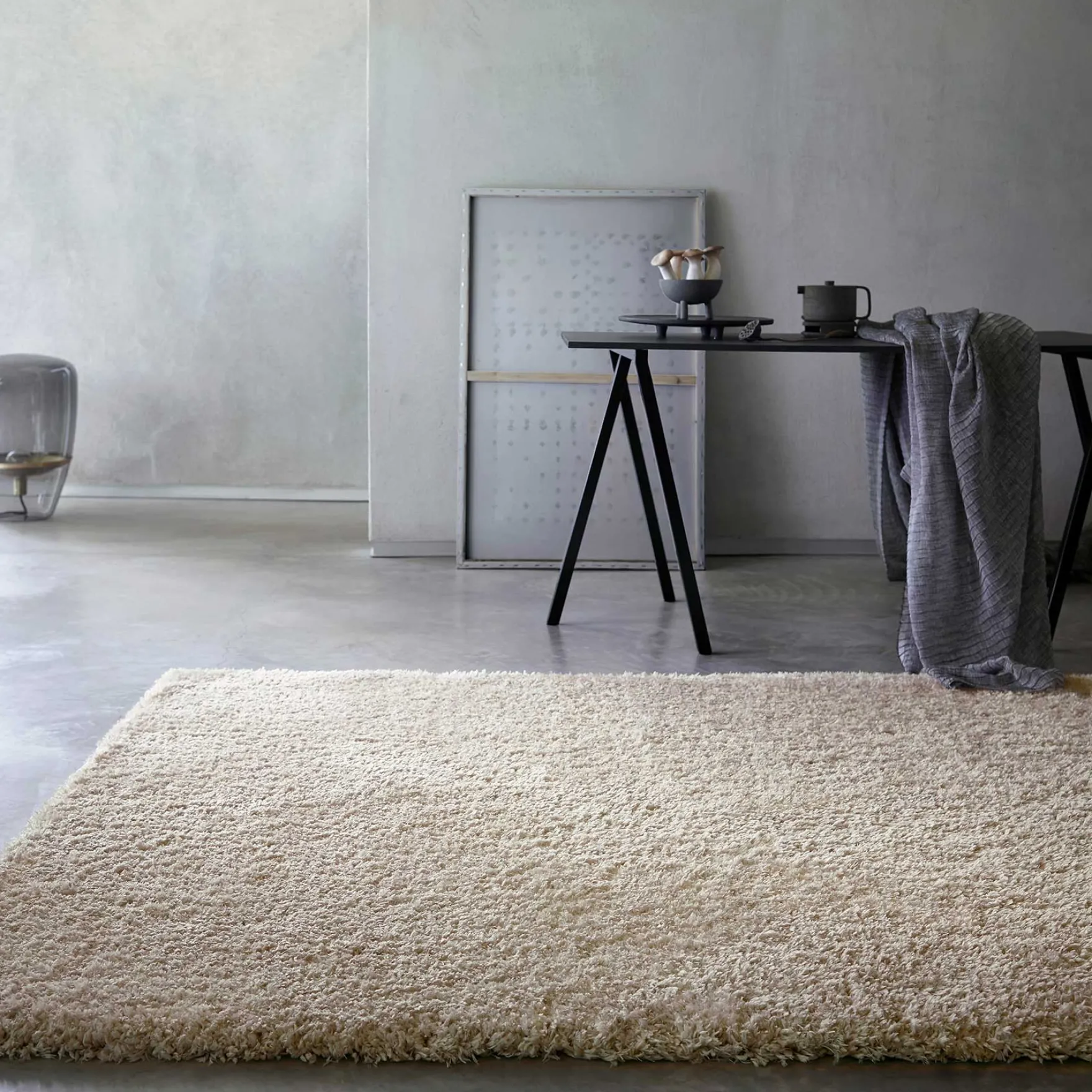 Teppich Beige Hochflor "Smilla" WECONhome Basic