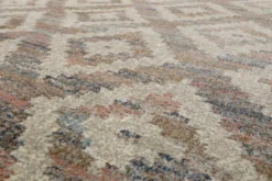 Teppich Beige Rosa Blau Kurzflor
