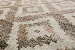 Teppich Beige Rosa Braun Kurzflor 