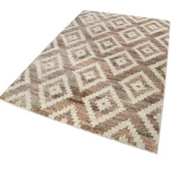 Teppich Beige Rosa Braun Kurzflor 