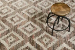 Teppich Beige Rosa Braun Kurzflor 