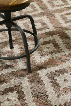 Teppich Beige Rosa Braun Kurzflor 