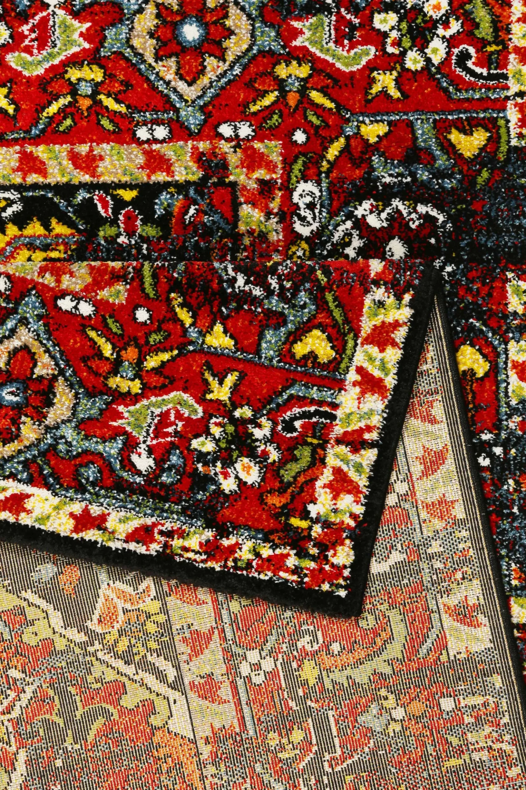 Teppich Blau Rot Kurzflor "Heritage" WECONhome