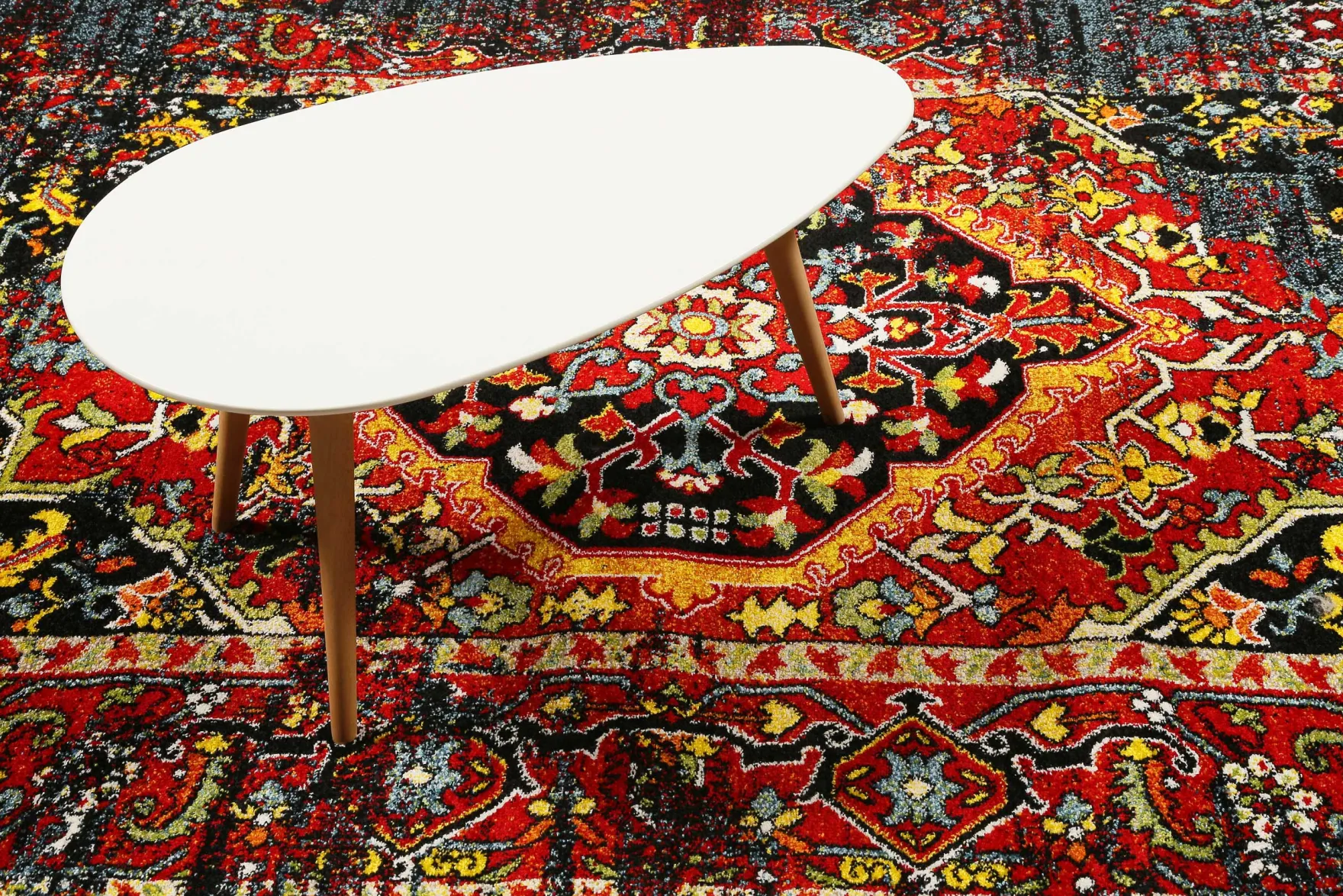 Teppich Blau Rot Kurzflor "Heritage" WECONhome
