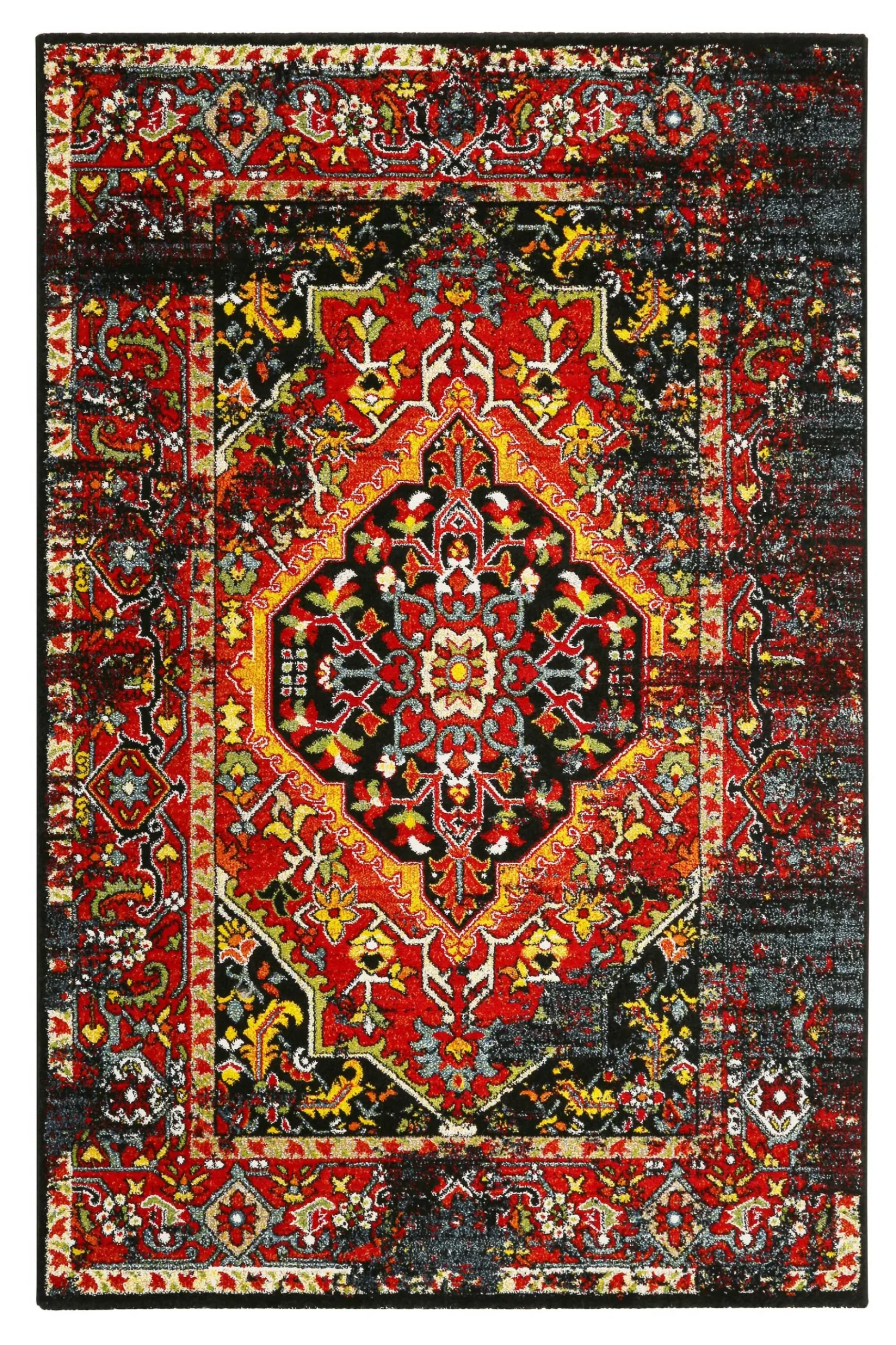 Teppich Blau Rot Kurzflor "Heritage" WECONhome