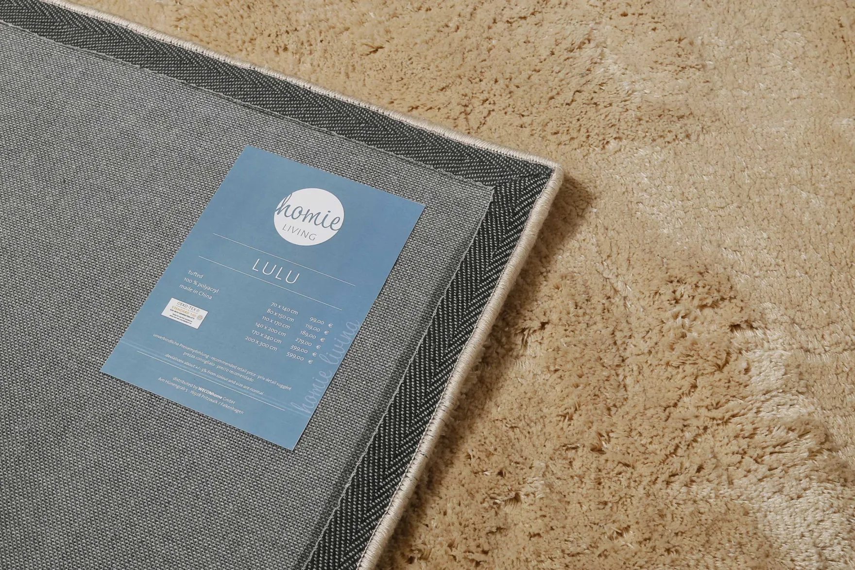 Teppich Creme Beige Hochflor B-Ware "Lulu" Homie Living