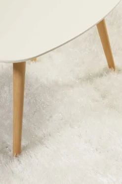 Teppich Creme Weiß glänzend Hochflor "Shiny Touch" WECONhome