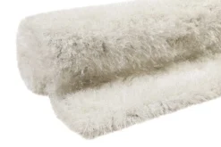Teppich Creme Weiß glänzend Hochflor 