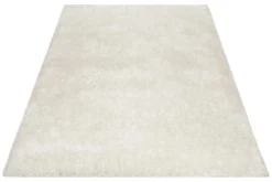 Teppich Creme Weiß glänzend Hochflor 