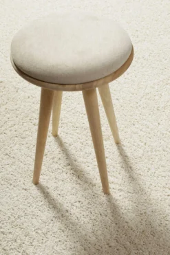 Teppich Creme Weiß Hochflor 