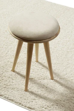 Teppich Creme Weiß Hochflor 