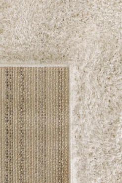 Teppich Creme Weiß Hochflor sehr kuschelig & flauschig