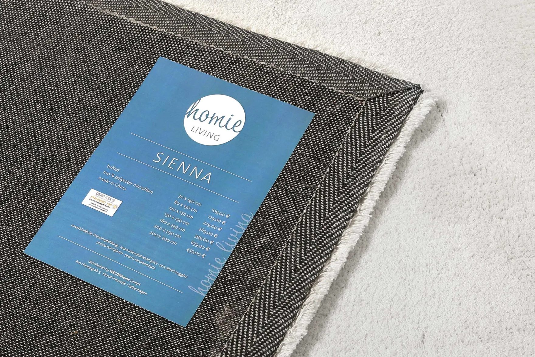 Teppich Creme Weiß Hochflor "Sienna" Homie Living