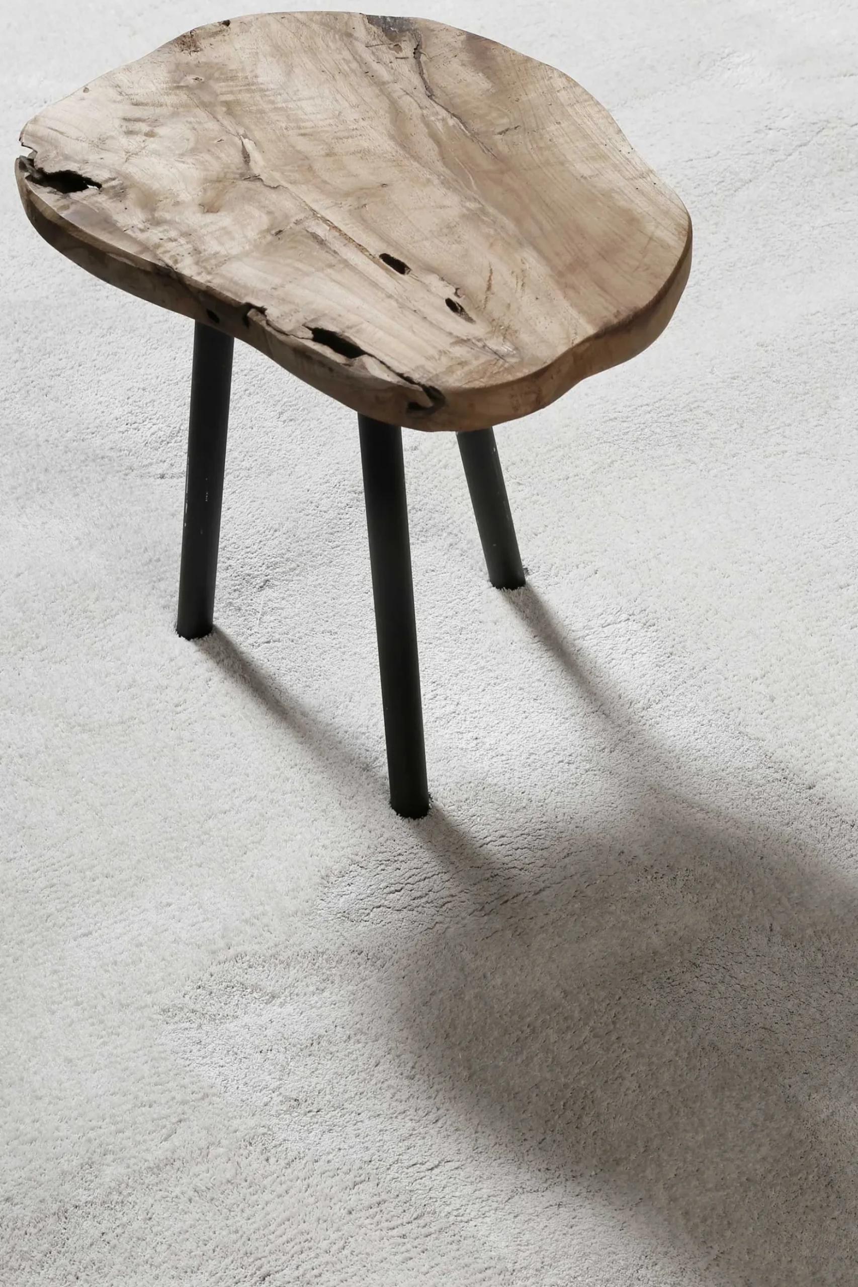 Teppich Creme Weiß Hochflor "Sienna" Homie Living