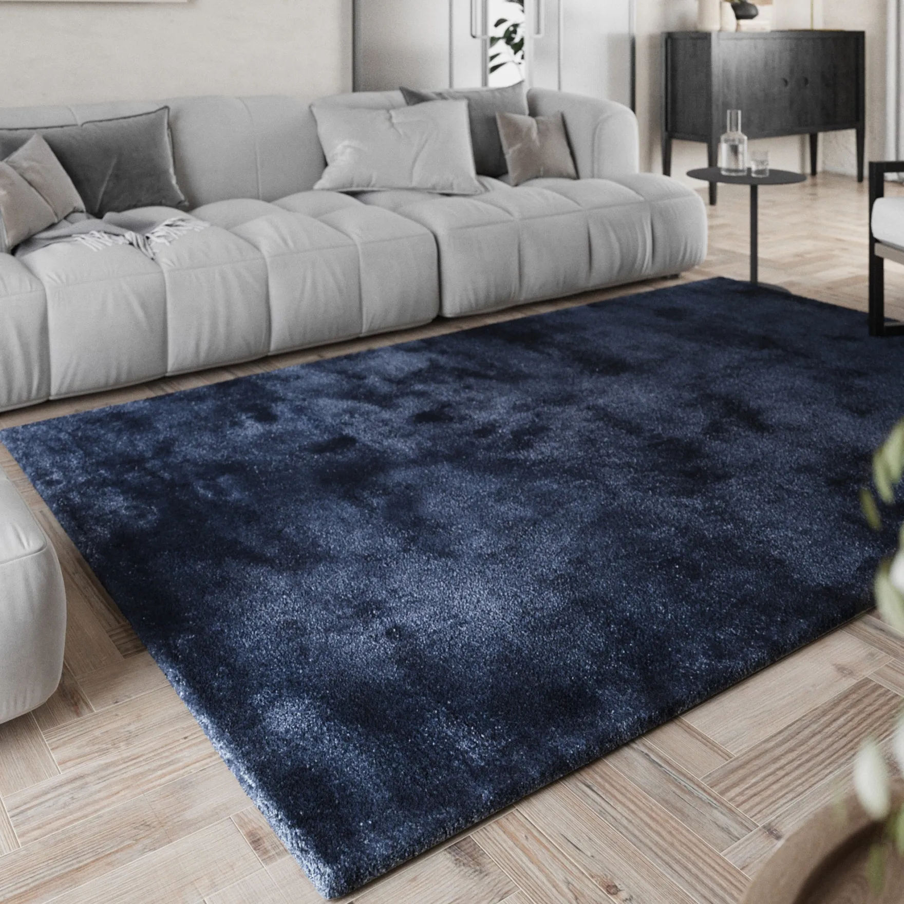 Teppich Dunkelblau Hochflor "Pisa" Homie Living