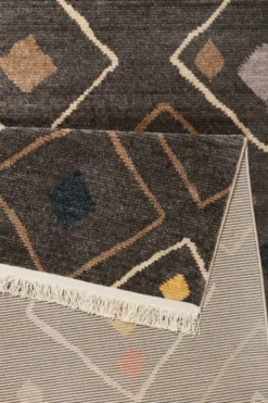 Teppich Dunkelgrau Bunt Kurzflor B-Ware 