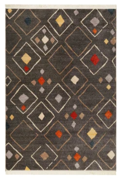 Teppich Dunkelgrau Bunt Kurzflor B-Ware 