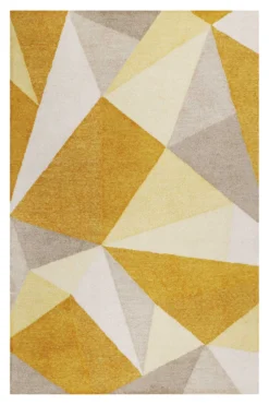 Teppich Gelb Gold Kurzflor 