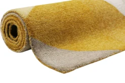 Teppich Gelb Gold Kurzflor 