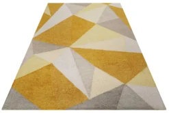 Teppich Gelb Gold Kurzflor 