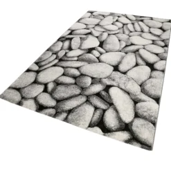 Teppich Grau Anthrazit Kurzflor 