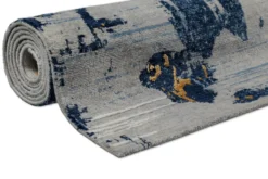 Teppich Grau Blau aus Wolle