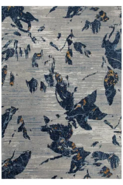 Teppich Grau Blau aus Wolle