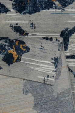 Teppich Grau Blau aus Wolle