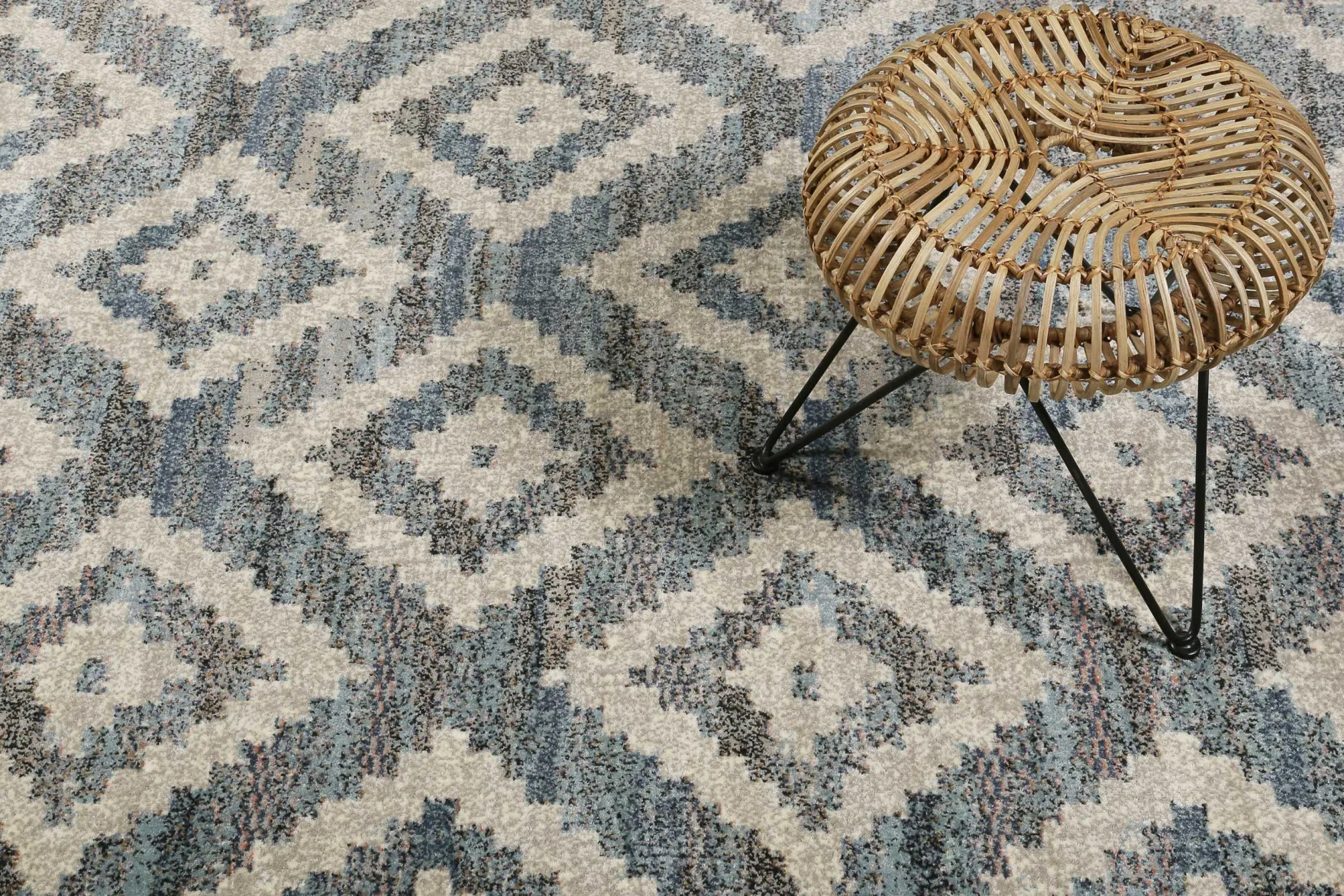 Teppich Grau Blau Beige Kurzflor "Passion 2.0" WECONhome