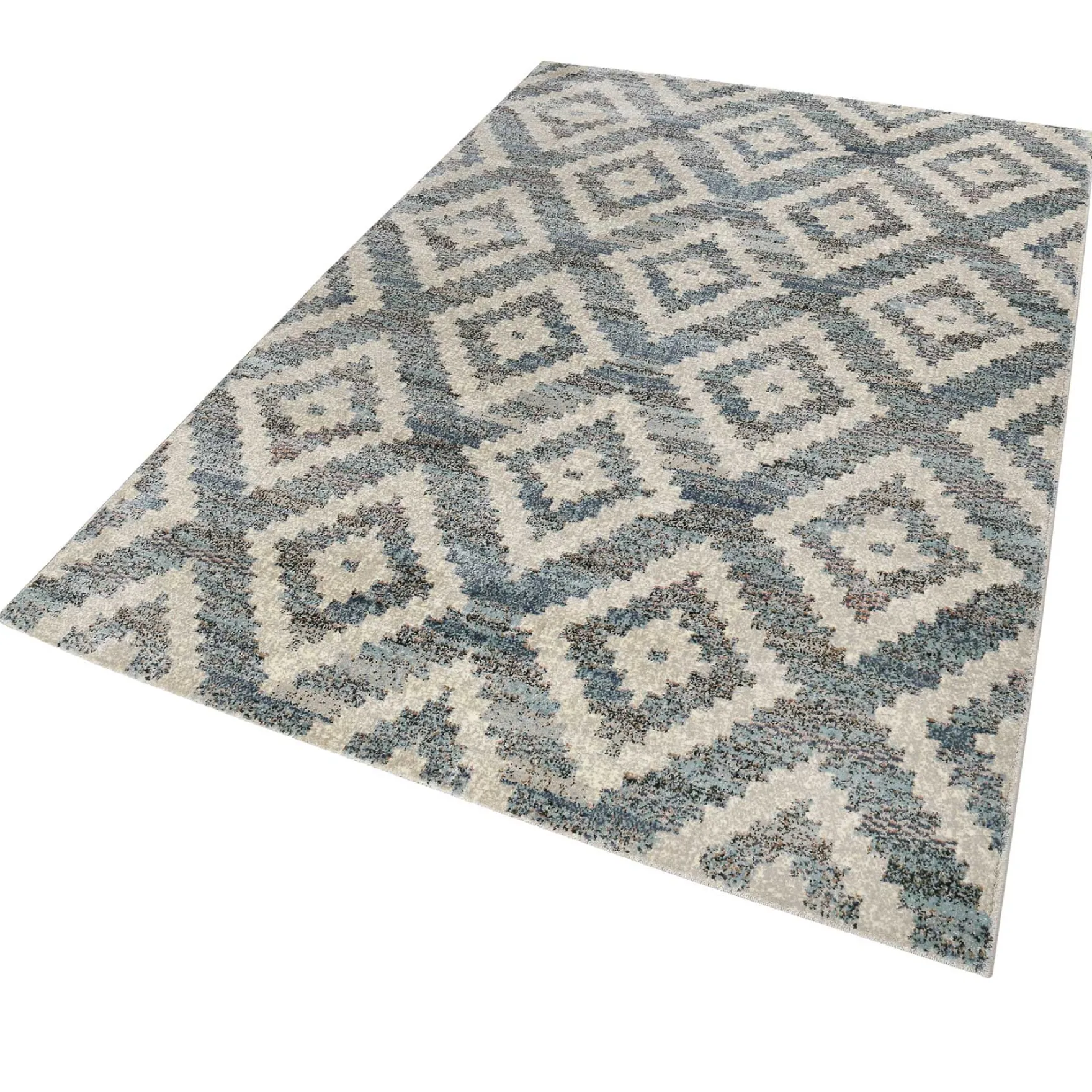 Teppich Grau Blau Beige Kurzflor "Passion 2.0" WECONhome