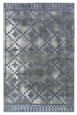 Teppich Grau Blau Kurzflor
