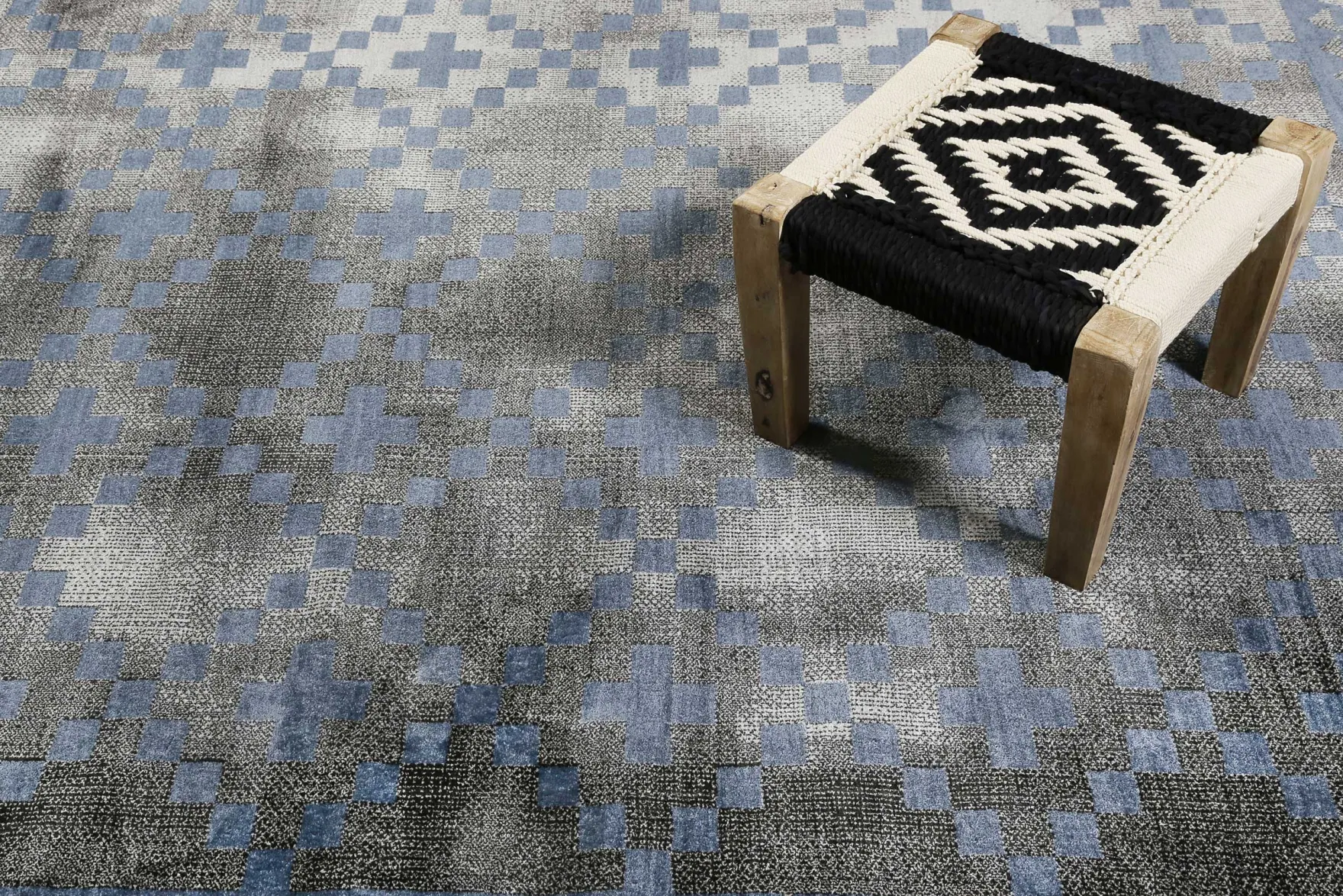 Teppich Grau Blau Kurzflor "Pleasure 2.0" WECONhome