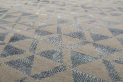 Teppich Grau Blau Silber Kurzflor