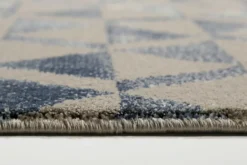 Teppich Grau Blau Silber Kurzflor