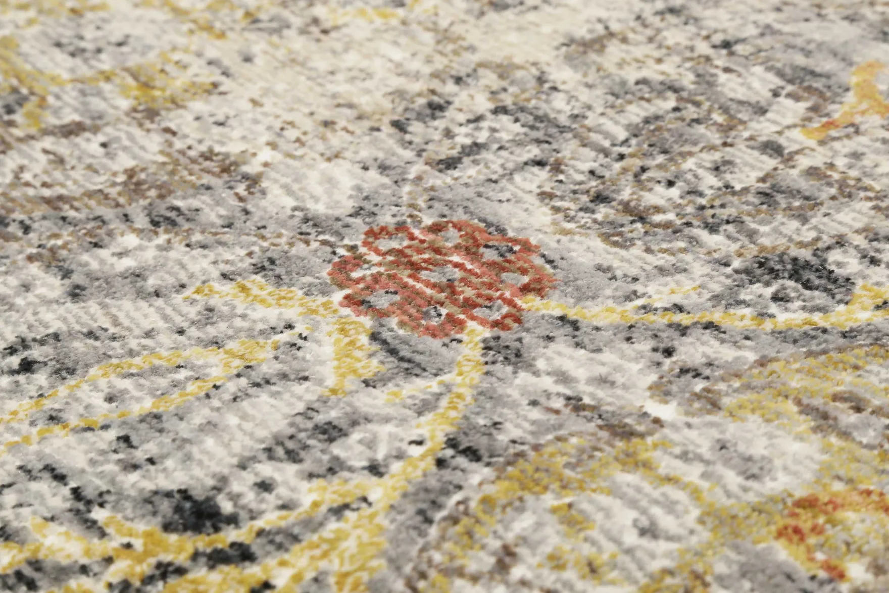 Teppich Grau Gelb Vintage Kurzflor "SoHo Fashion" WECONhome