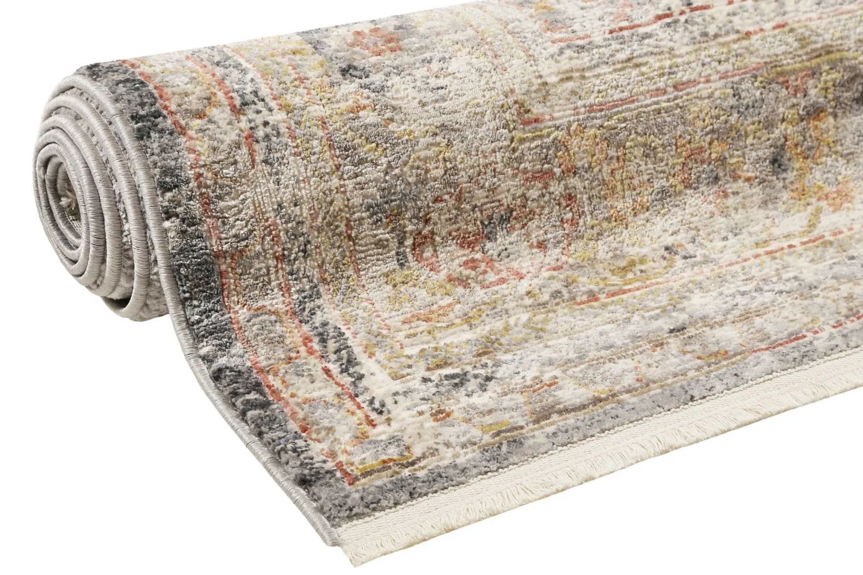 Teppich Grau Gelb Vintage Kurzflor "SoHo Fashion" WECONhome
