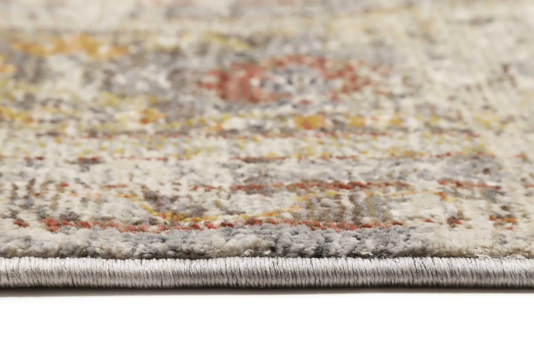 Teppich Grau Gelb Vintage Kurzflor "SoHo Fashion" WECONhome