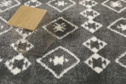 Teppich Grau Hochflor 