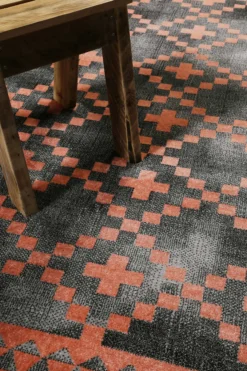 Teppich Grau Koralle Kurzflor 