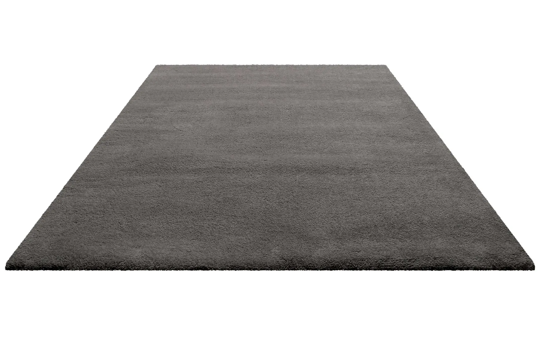 Teppich Grau Kurzflor aus Wolle "Campino" Homie Living